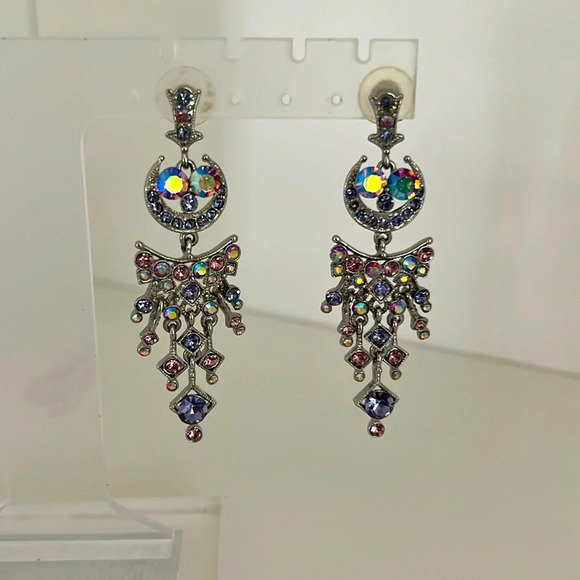 Purple and Pink Pre Owned Chandelier Earrings - Picture 1 of 2